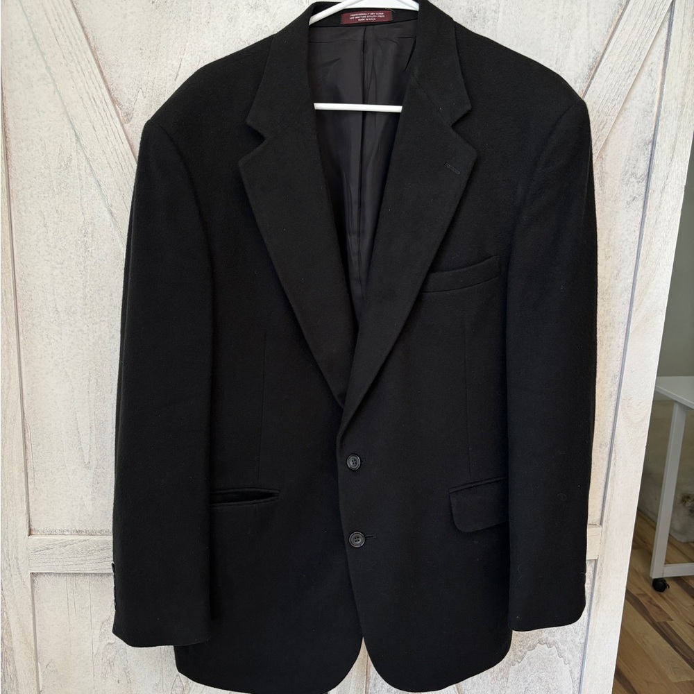 Evan Picone Men’s 100% Cashmere Jacket Blazer Black Made in USA